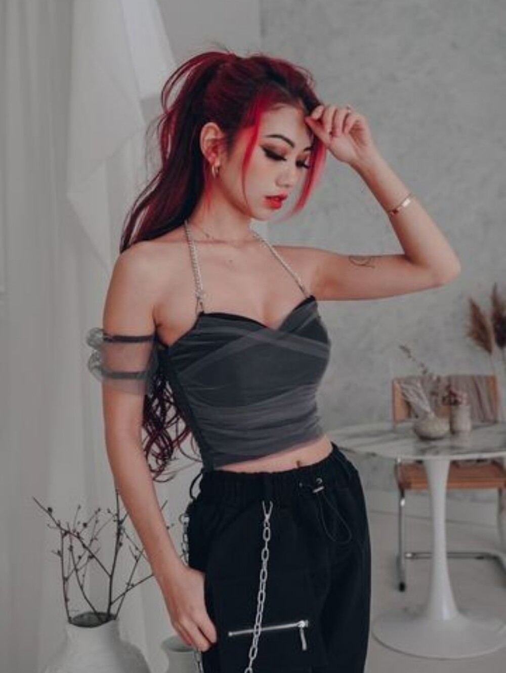 Lychee The Label Cotton Candy Tulle Crop Top